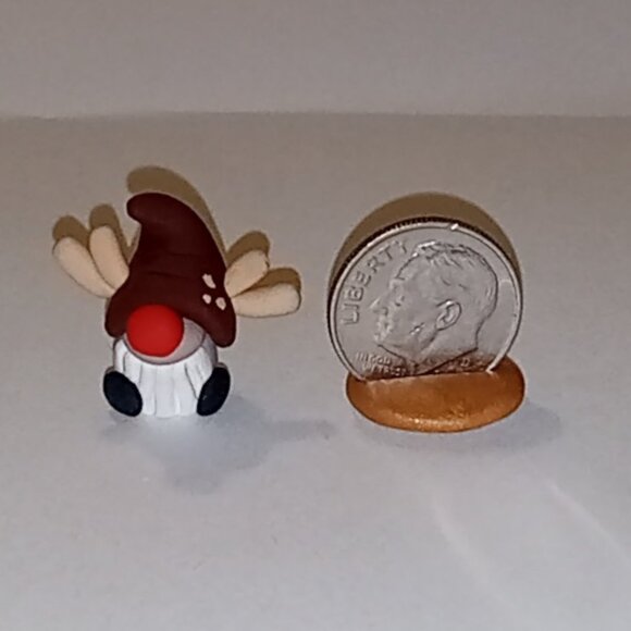 🎯 10 for $10 / Reindeer Gnome, Miniature, Tiny, Handmade Gnome Figure - Picture 3 of 3